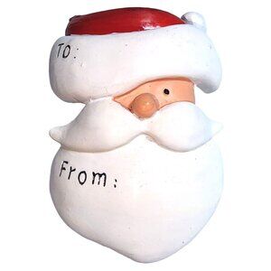 Department 56 Christmas Santa Claus Ceramic Bottle Gift Tag Hanger Wine Holiday